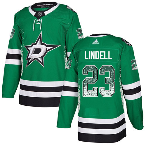 Adidas Men Dallas Stars #23 Esa Lindell Green Home Authentic Drift Fashion Stitched NHL Jersey->dallas stars->NHL Jersey